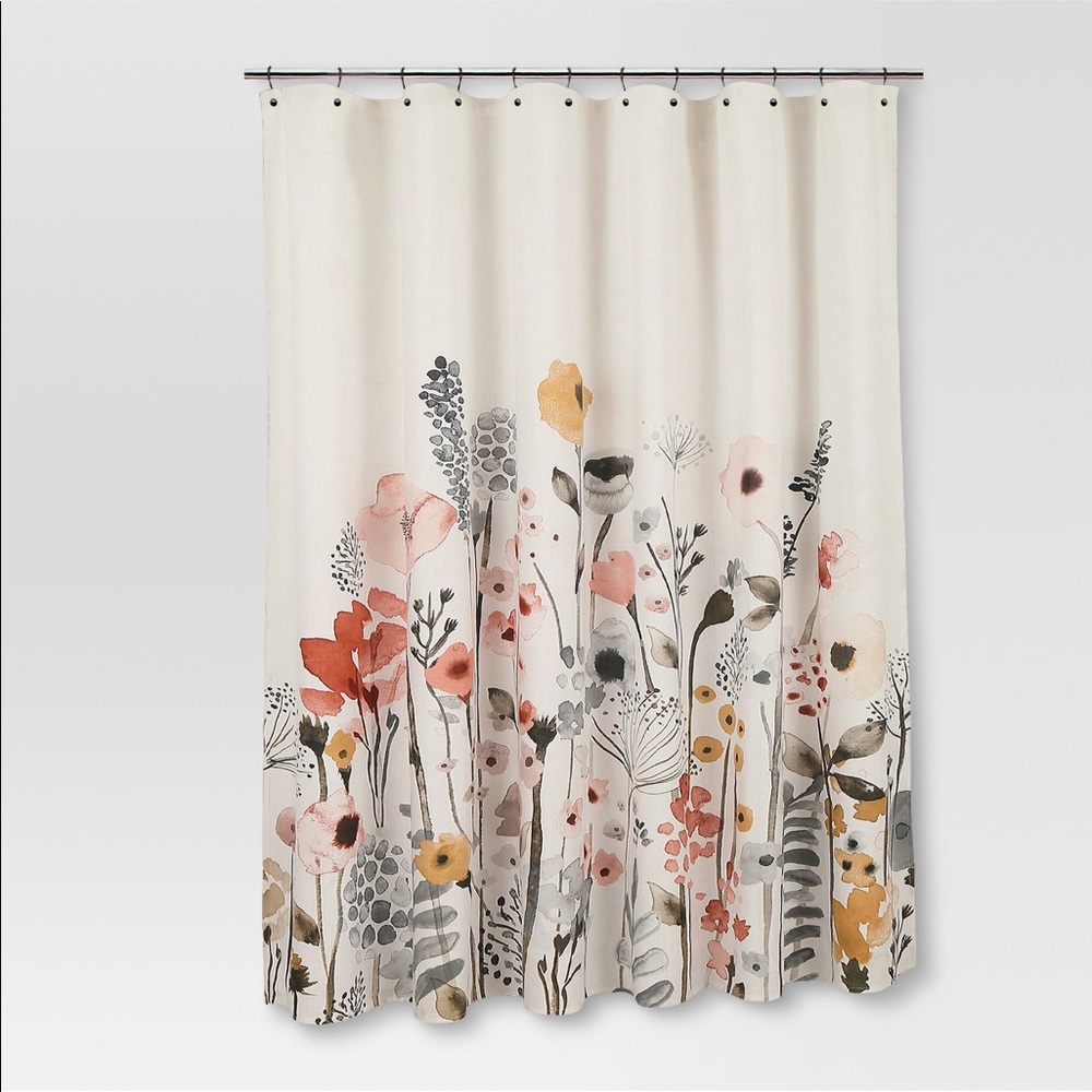 NWT threshold shower curtain floral wave